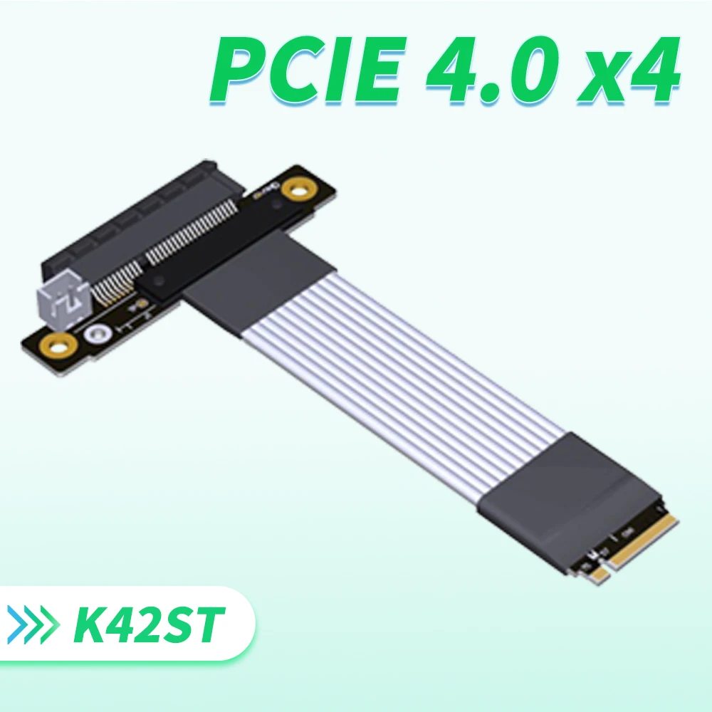 

2023 NEW K42ST ADT M2 NGFF NVMe Extension Cable To PCI Express 4.0 X4 Riser Extender for PCIe 4x SSD RAID, LAN, Capture Cards