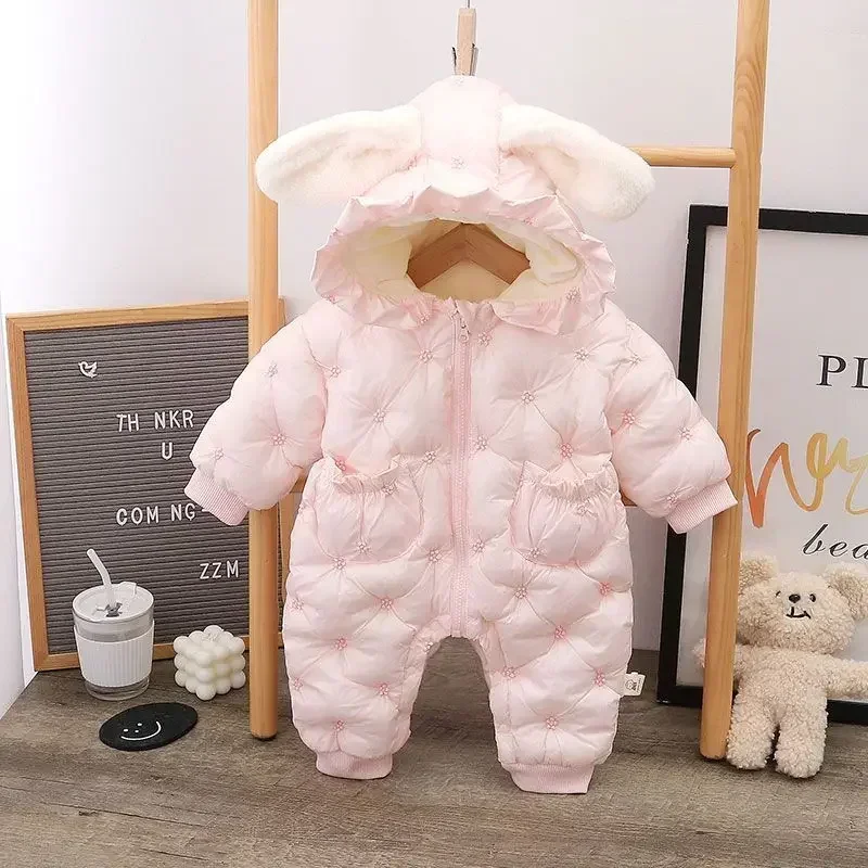 

2023 New Winter Baby Cotton Clothes Jumpsuit Winter Clothing Female Baby Winter Thickened Crawl Clothes Baby Winter Outwear