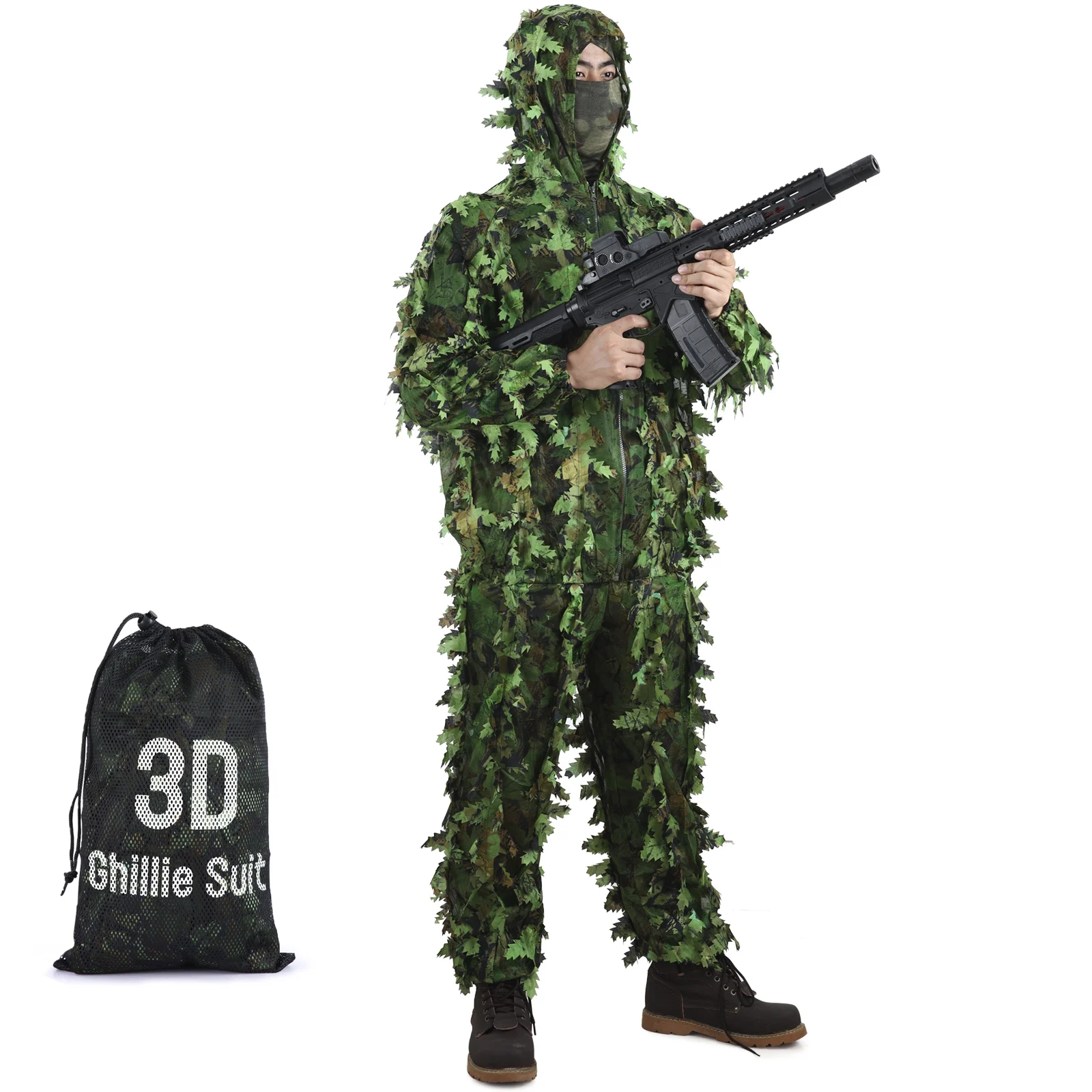Охотничья одежда Ghillie костюм для взрослых с 3D листьями бионический наружный Камуфляжный прочный костюм CS для стрельбы охотничий Камуфляжный комплект с капюшоном
Охотничья одежда Ghillie костюм для взрослых с 3D листьями бионический наружный Камуфляжный прочный костюм CS для стрельбы охотничий Камуфляжный комплект с капюшоном