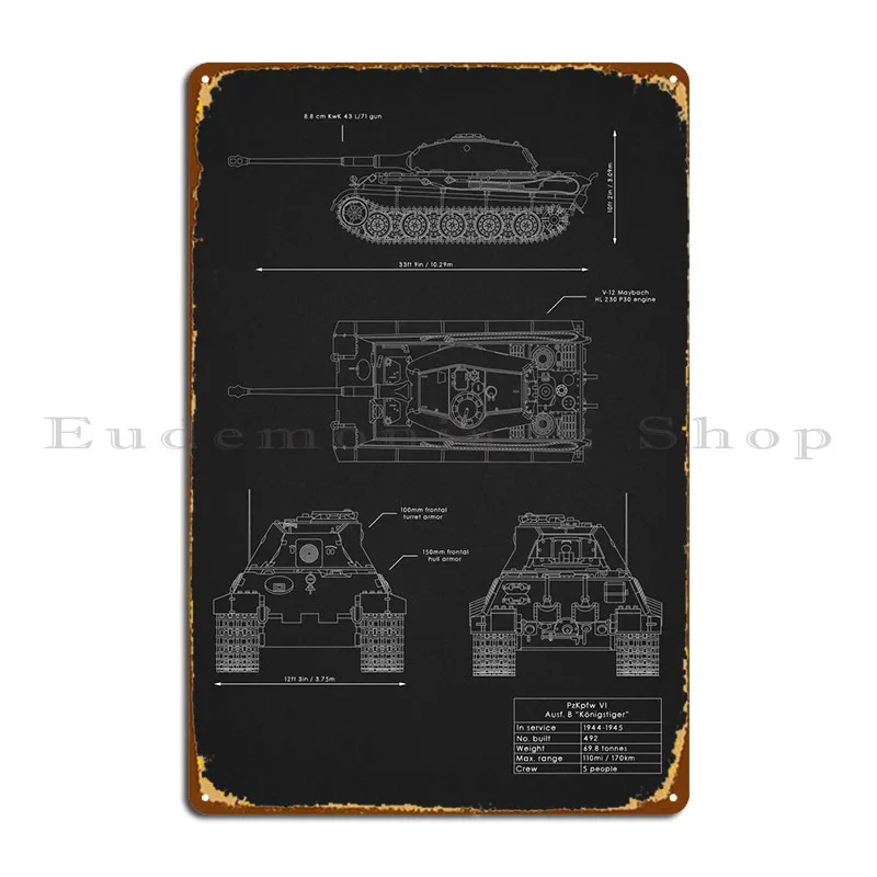 King Tiger Blueprint Metal Sign Retro Classic Wall Decor Designing Club Tin Sign Poster
King Tiger Blueprint Metal Sign Retro Classic Wall Decor Designing Club Tin Sign Poster