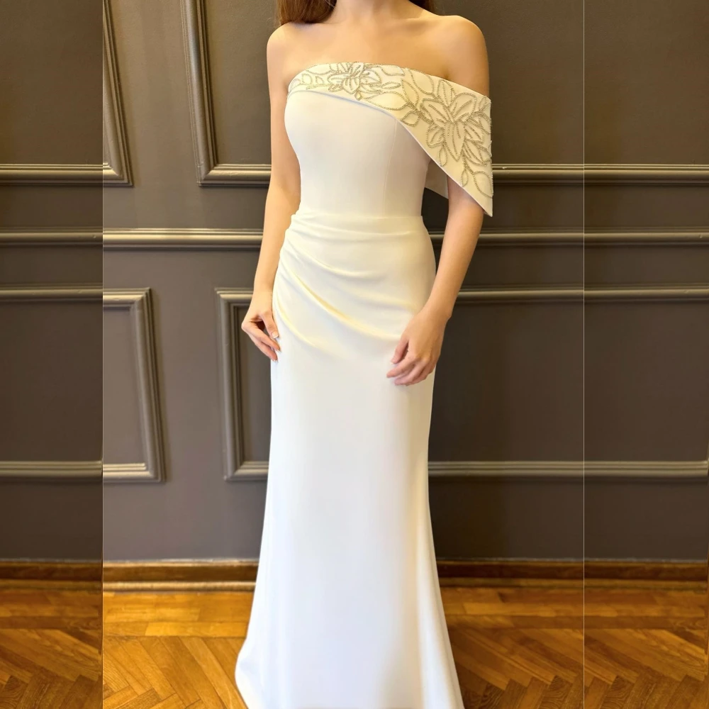 

Prom Dress Evening Jersey Beading Engagement Trumpet One-shoulder Bespoke Occasion Gown Long Dresses Saudi Arabia