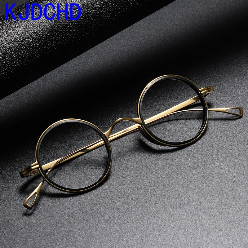 

Acetate Titanium Glasses Frame Men women Vintage Round Prescription myopia Eyeglasses frames Optical Spectacles Korean Eyewear