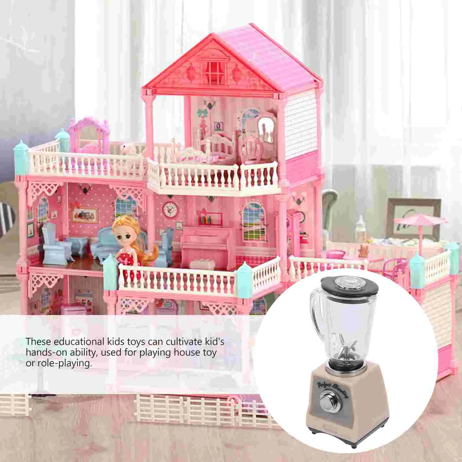 Mélangeur de cuisine en plastique pour enfants, mini accessoires miniatures, maison de courses Ju479, modèle de jouet électrique pour tout-petits, maison de beurre, 1:12 5