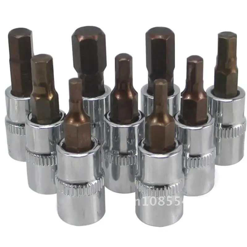 

1/4'' Dr Hex Allen Key Bit Socket Tools H2mm/2.5mm/3mm/4mm/5mm/6mm/7mm/8mm/10mm Replacement Bit Socket 1PCS 37mm