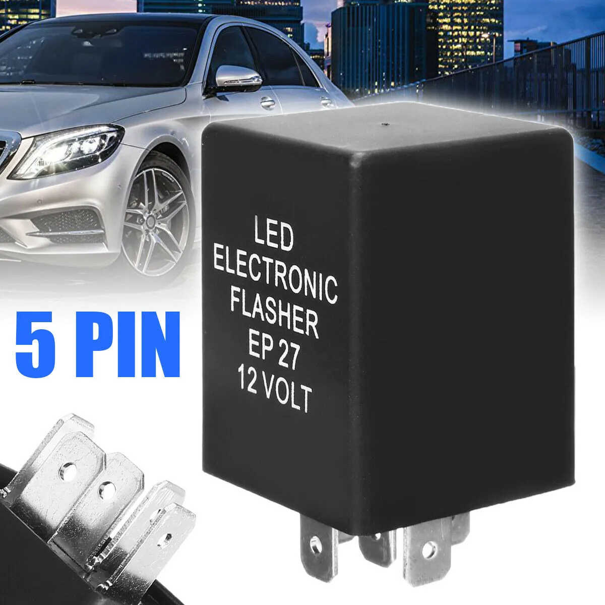 12V EP27 Five-legged Car Steering Double Flashing LED Light Flashing Relay Auto Flasher Relay Parts
12V EP27 Five-legged Car Steering Double Flashing LED Light Flashing Relay Auto Flasher Relay Parts