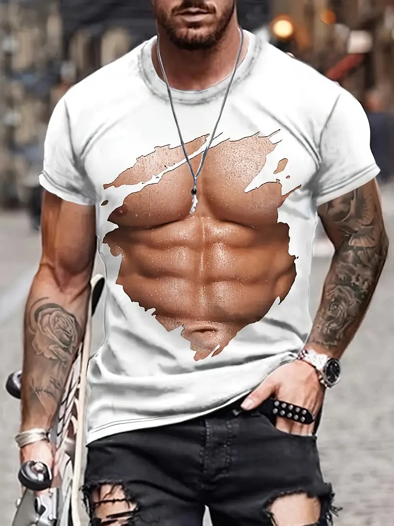 Summer New Funny Muscle Pattern 3D Print T Shirt For Men Fashion Trend Streetwear Casual O-neck Short Sleeve Loose O-neck Tops
Summer New Funny Muscle Pattern 3D Print T Shirt For Men Fashion Trend Streetwear Casual O-neck Short Sleeve Loose O-neck Tops