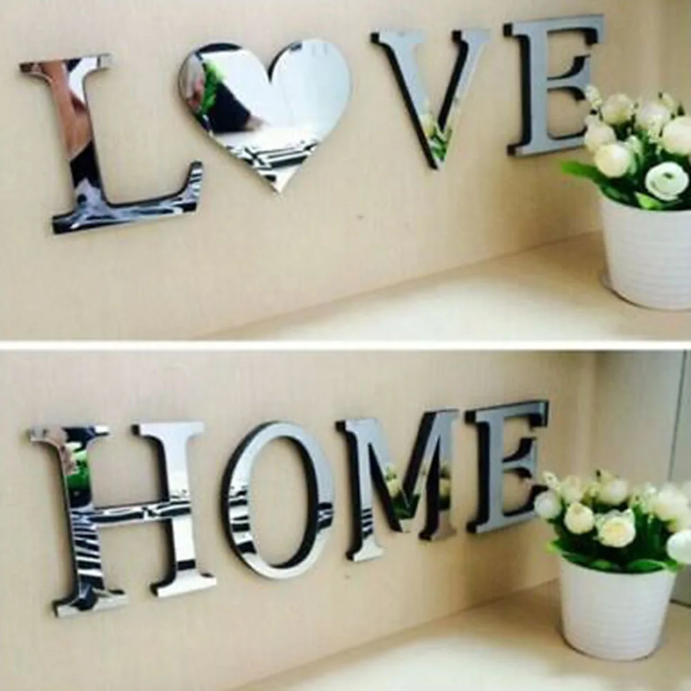 Letters Love Home Furniture Mirror Tiles Wall Sticker Self-Adhesive Art Decor Home Decor Wall Decals Alphabet Art Mural
Letters Love Home Furniture Mirror Tiles Wall Sticker Self-Adhesive Art Decor Home Decor Wall Decals Alphabet Art Mural