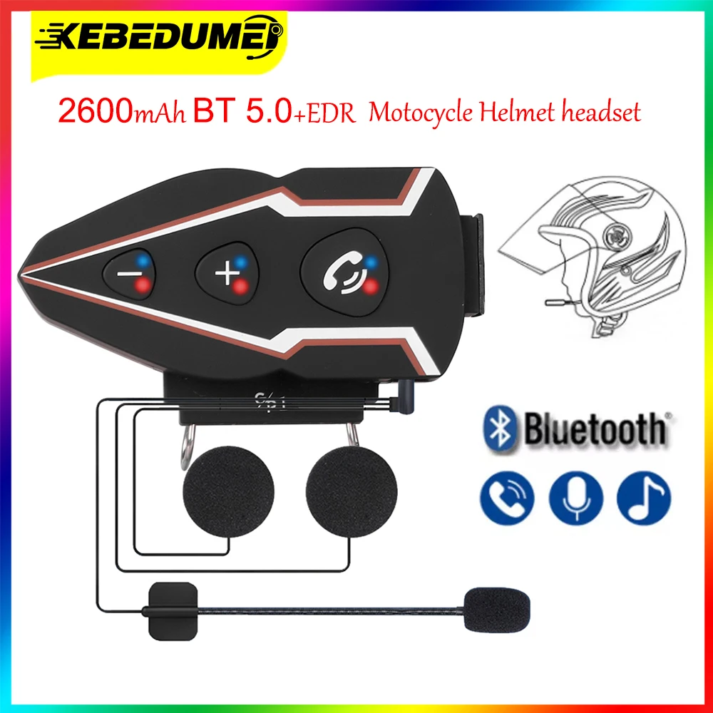 Kebidumei Motorcycle Bluetooth Helmet Headset Wireless Waterproof Handsfree Call 2600mAh Moto Headset Music Earphone for Riders
Kebidumei Motorcycle Bluetooth Helmet Headset Wireless Waterproof Handsfree Call 2600mAh Moto Headset Music Earphone for Riders