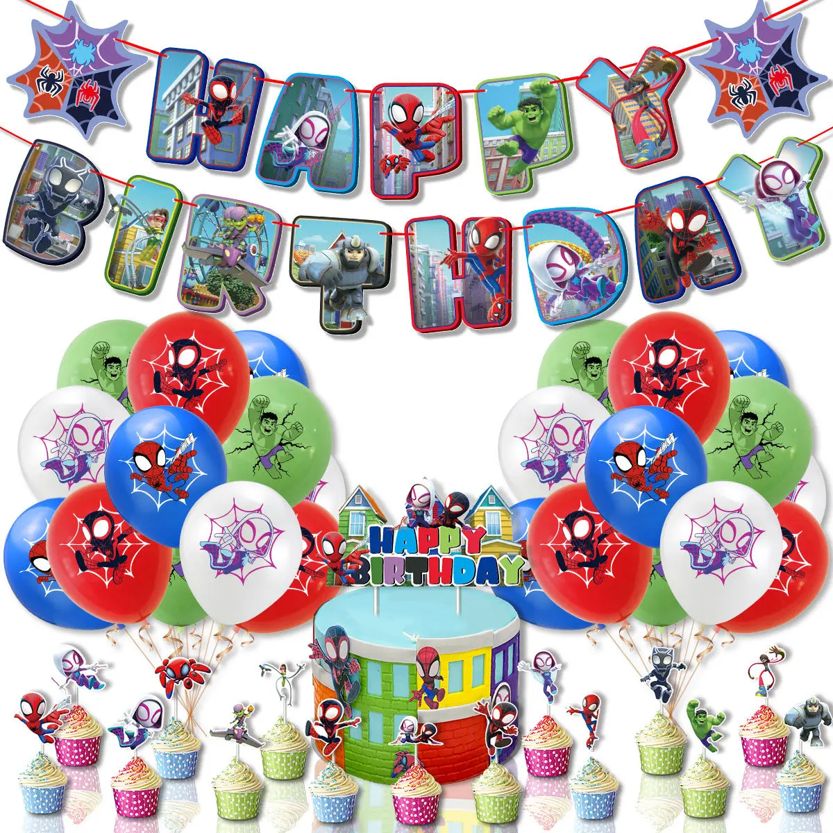Spidey and His Amazing Friends Birthday Party Decorations Balloons Set Banner Cake Toppers Baby Shower Superhero Party Supplies
Spidey and His Amazing Friends Birthday Party Decorations Balloons Set Banner Cake Toppers Baby Shower Superhero Party Supplies