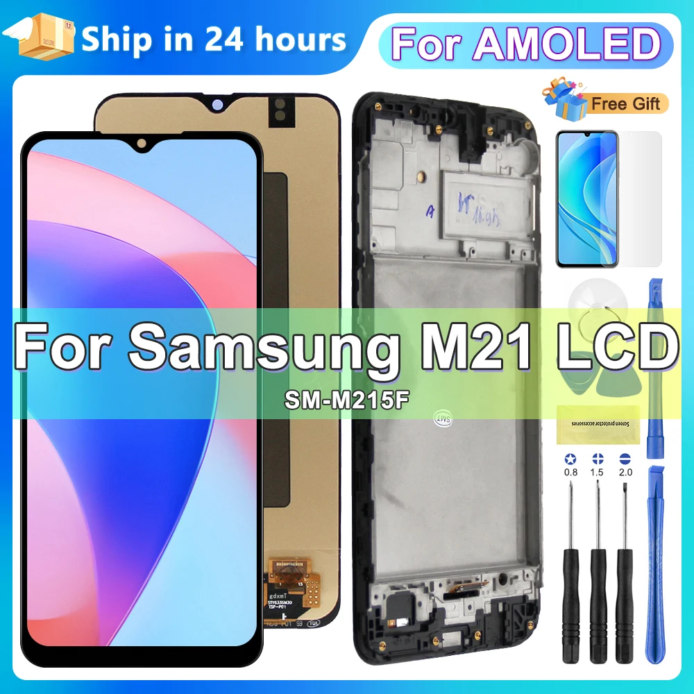 ЖК-дисплей AMOLED M21 с рамкой, ЖК-дисплей с сенсорным экраном и дигитайзером в сборе для Samsung M21 2020 M215 M215F M215F/DS
ЖК-дисплей AMOLED M21 с рамкой, ЖК-дисплей с сенсорным экраном и дигитайзером в сборе для Samsung M21 2020 M215 M215F M215F/DS
