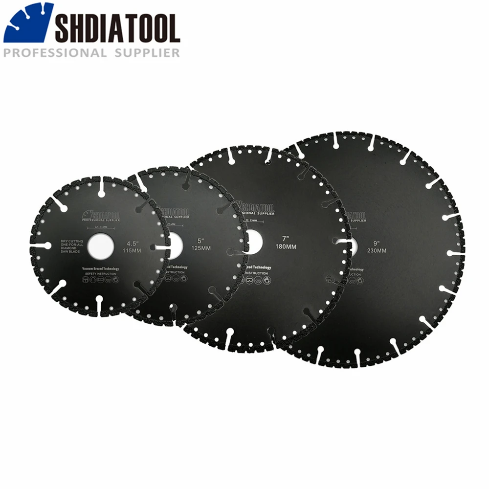 SHDIATOOL 1pc 4.5/5/7/9 Inch Diamond Saw Blade for All Purpose Demolition Blade Steel Rebar Iron Metal Concrete PVC Cutting Disc
SHDIATOOL 1pc 4.5/5/7/9 Inch Diamond Saw Blade for All Purpose Demolition Blade Steel Rebar Iron Metal Concrete PVC Cutting Disc