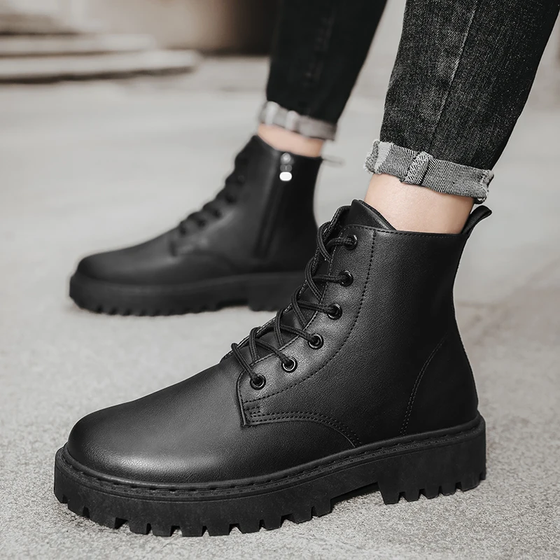 High-top Trendy Casual Shoes 2024 Spring New Lace-up Non-slip Solid Color Men's Shoes Thick Sole Versatile Zipper Style Shoes
High-top Trendy Casual Shoes 2024 Spring New Lace-up Non-slip Solid Color Men's Shoes Thick Sole Versatile Zipper Style Shoes