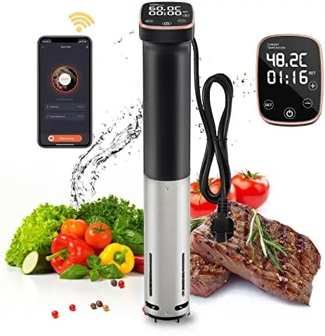 Vide Machine, Sous Vide Cooker 1100W, Immersion Circulator Cooker with Touch Control, Accurate Temperature, Time Control and Fas
Vide Machine, Sous Vide Cooker 1100W, Immersion Circulator Cooker with Touch Control, Accurate Temperature, Time Control and Fas