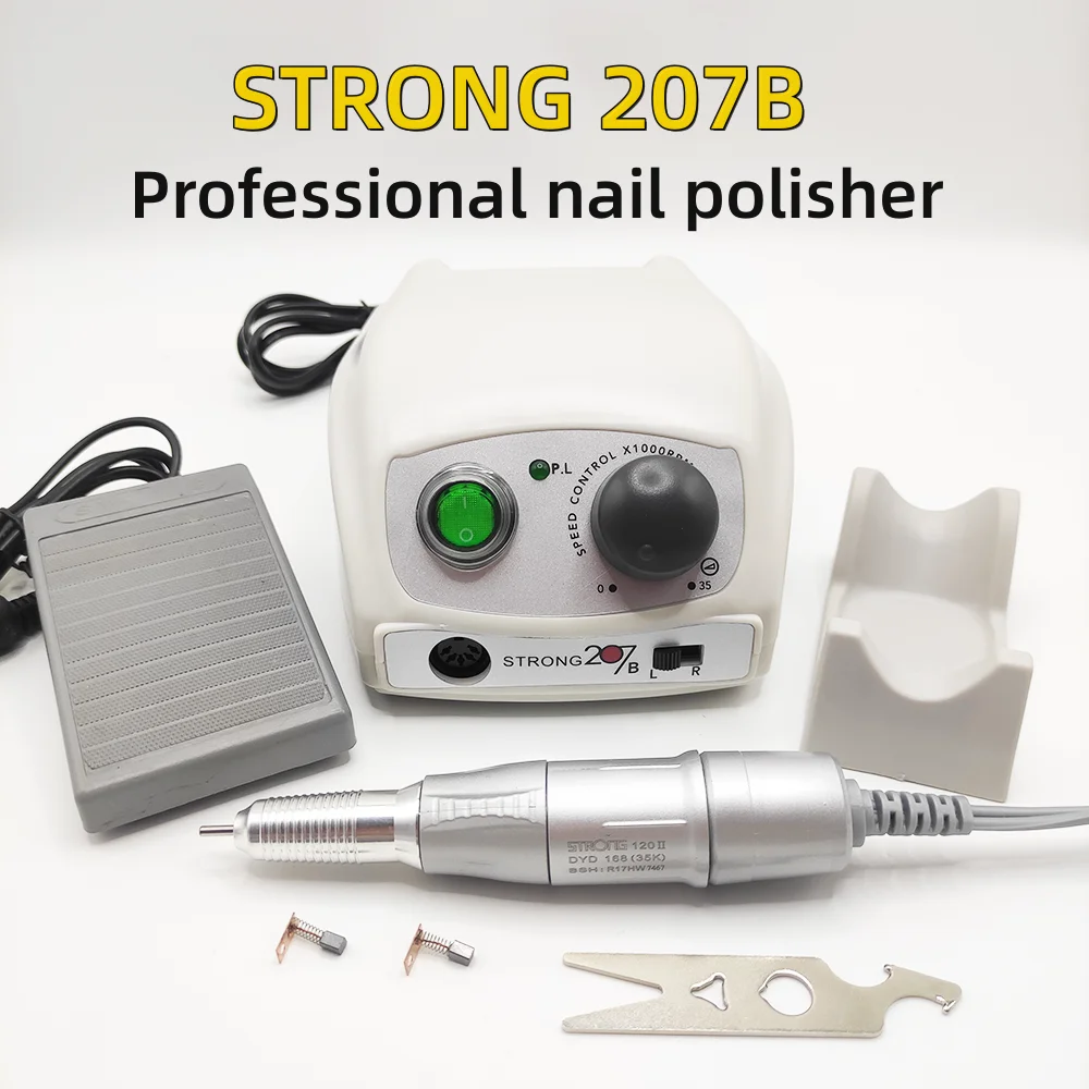 

35000RPM Electric Nail Drill Strong 210 207B 65W Manicure Machine Pedicure Kit Nails Art Tool Handpiece Nail File Equipment