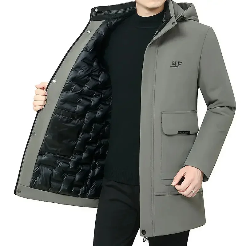 Luxury Brands Winter Jackets Men Warm Hooded Parka High Quality Trench Coat Thickened Zipper Solid Color Clothes
Luxury Brands Winter Jackets Men Warm Hooded Parka High Quality Trench Coat Thickened Zipper Solid Color Clothes