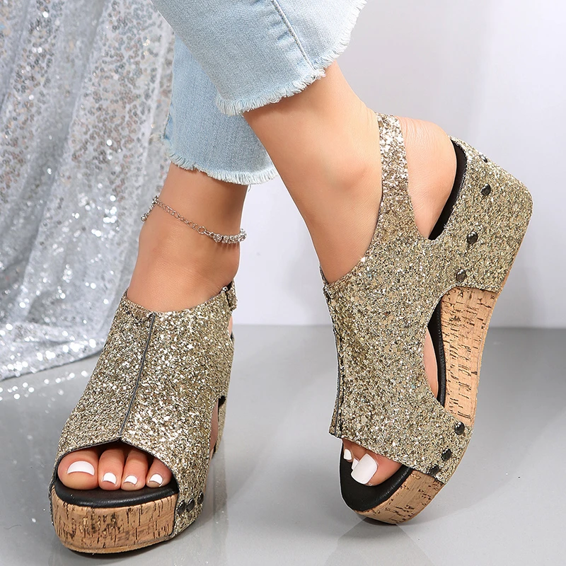 2023 Fashion Women Sandals Casual Wedge Summer Female Shoes Gladiator Peep Toe Ladies Sandal Leisure Bling Solid Color Heels
2023 Fashion Women Sandals Casual Wedge Summer Female Shoes Gladiator Peep Toe Ladies Sandal Leisure Bling Solid Color Heels