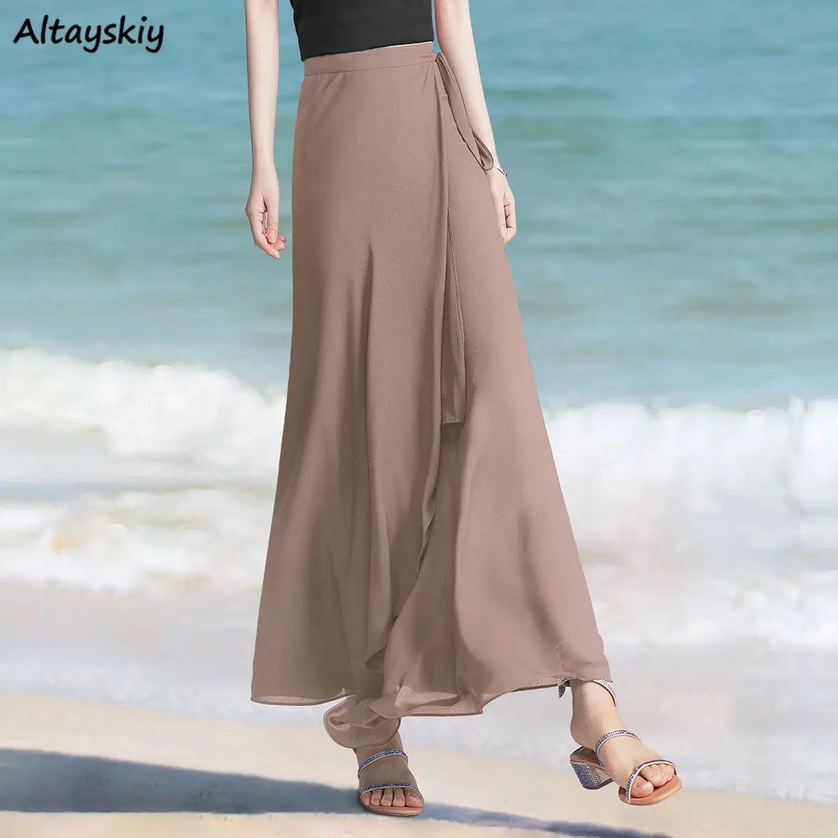 One-piece Midi Skirts Women Thin Summer Beach Style Leisure Soft Elegant High Waist Simple Lace-up Designed Gentle Lady Faldas
One-piece Midi Skirts Women Thin Summer Beach Style Leisure Soft Elegant High Waist Simple Lace-up Designed Gentle Lady Faldas