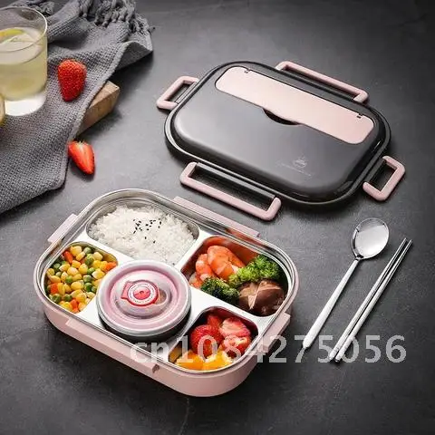 

Lunch Box With Lids Microwave Soup Cup Japanese Style Bento Box Food Storage Containers Stainless Steel For Kids Food Warmer