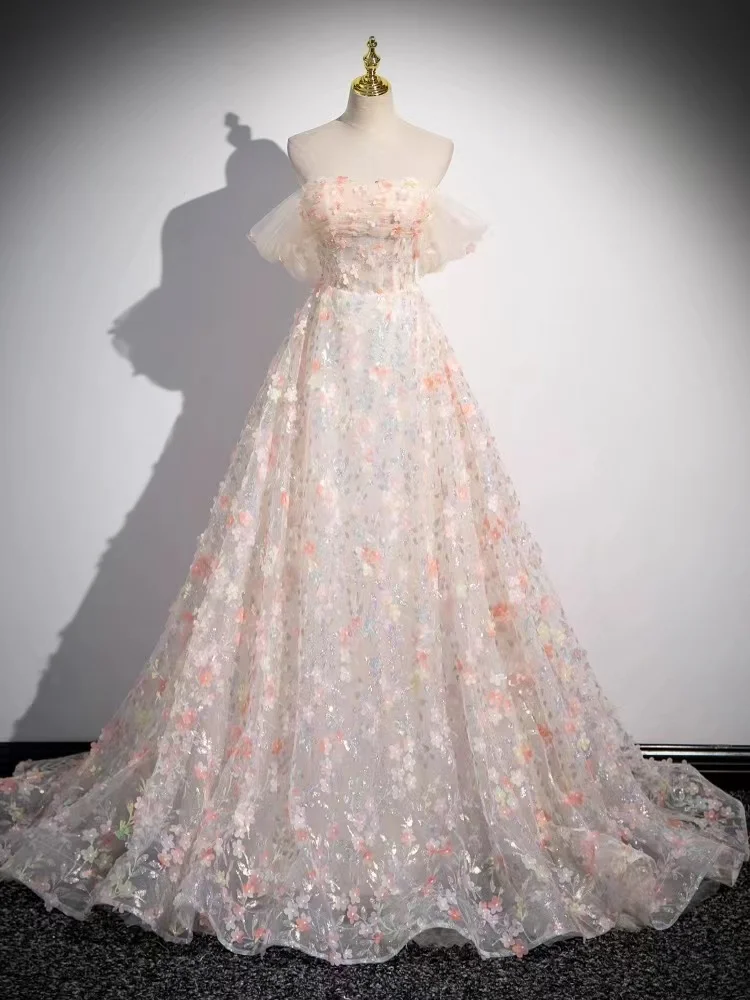 Elegant and Luxury Dress for Women French Off Shoulder Party Formal Dress Sweet Embroidery Prom Ball Gown Vestido
Elegant and Luxury Dress for Women French Off Shoulder Party Formal Dress Sweet Embroidery Prom Ball Gown Vestido