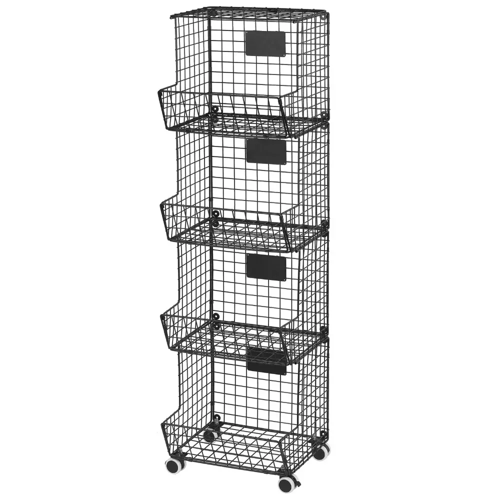 4 Tier Rolling Fruit Basket Kitchen Metal Wire Vegetable Fruit Cart Black Closet Organizer Kitchen Organizer 
4 Tier Rolling Fruit Basket Kitchen Metal Wire Vegetable Fruit Cart Black Closet Organizer Kitchen Organizer