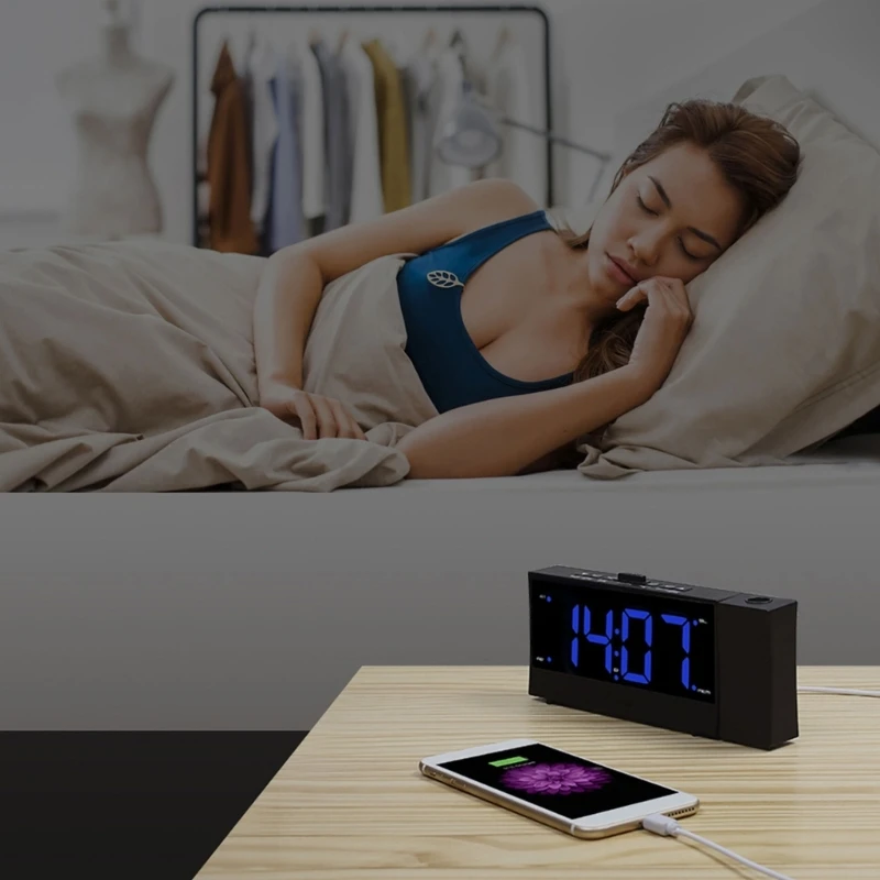 

Bedside Projection Digital Alarm Clock with Clear Display Clocks Easy Settings