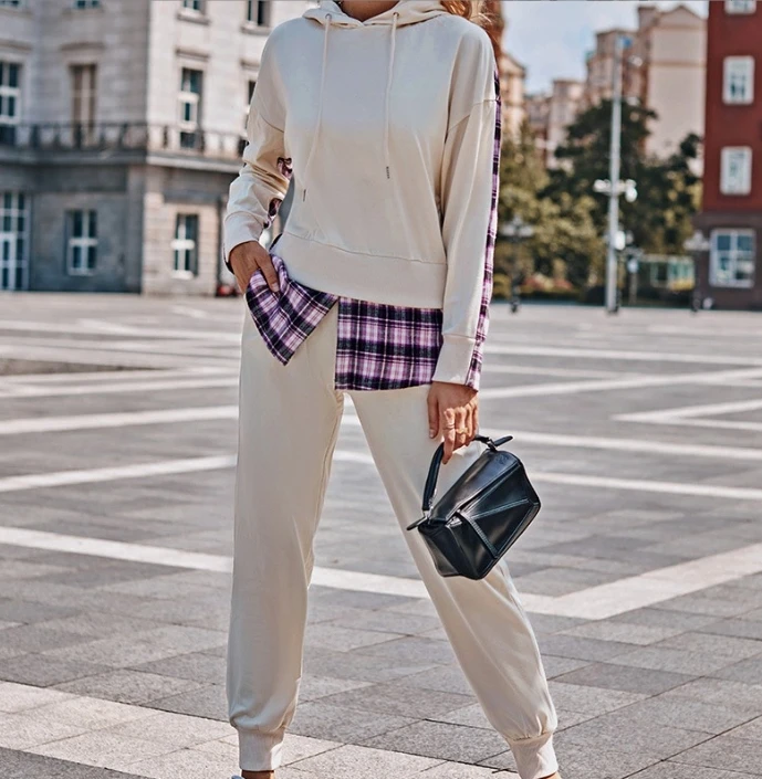 Women's Casual Set with Colorful Plaid Patchwork Casual Set 2-Piece Set 2024 Early Spring Commuting Style Long Sleeved Pants Set
Women's Casual Set with Colorful Plaid Patchwork Casual Set 2-Piece Set 2024 Early Spring Commuting Style Long Sleeved Pants Set