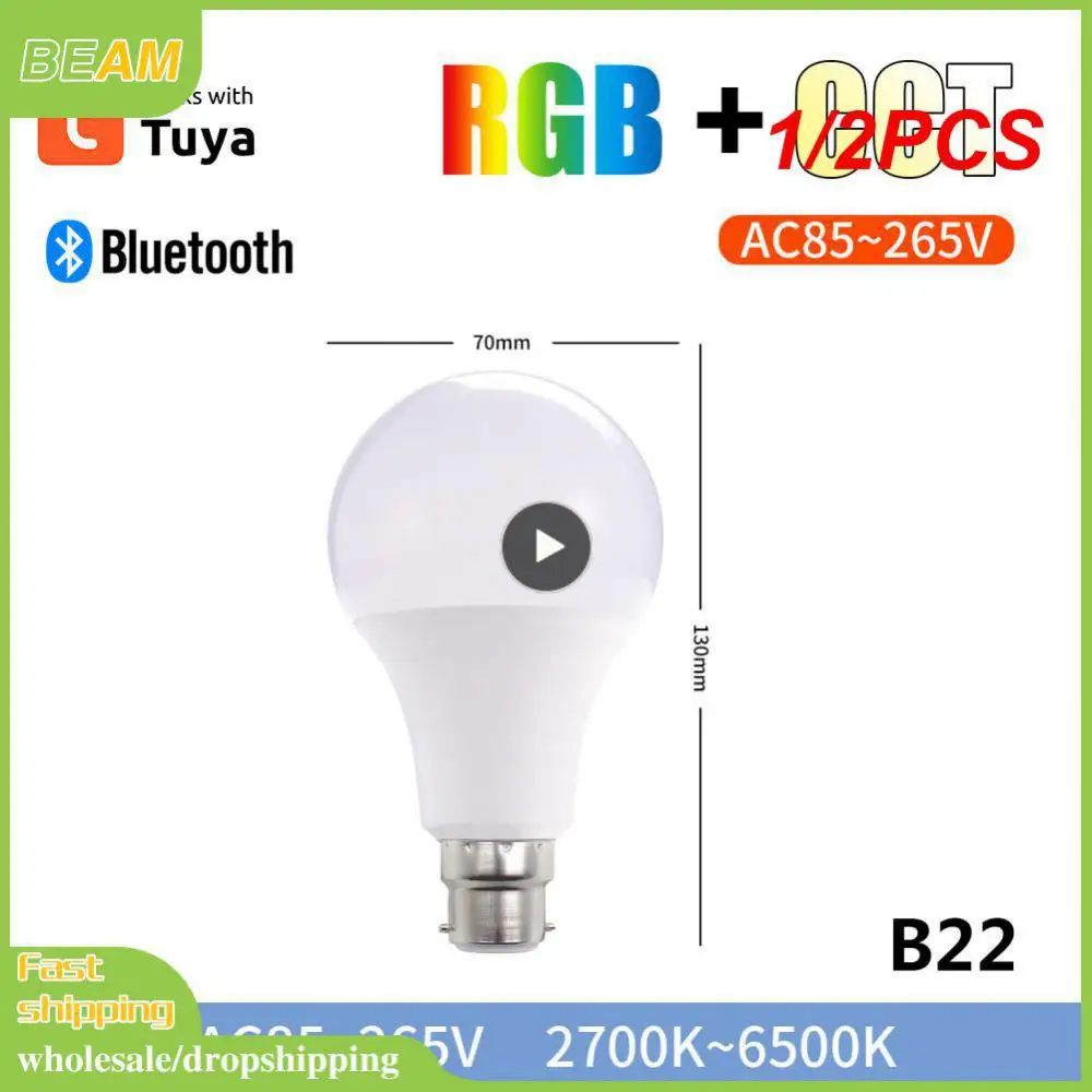 

1/2PCS Tuya Smart Led Bulb Light 10W Bluetooth Lamp E27/B22 RGBW Led Lamp Color Changing Lampada RGB+CCT Decor Home AC85-265V