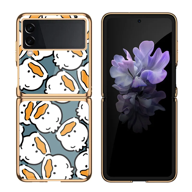 Cute Cartoon Duck Case for Samsung Z Flip3 Case Luxury Plating Shockproof Cover Glass Protective Case for Galaxy Z Flip 3 Case
Cute Cartoon Duck Case for Samsung Z Flip3 Case Luxury Plating Shockproof Cover Glass Protective Case for Galaxy Z Flip 3 Case