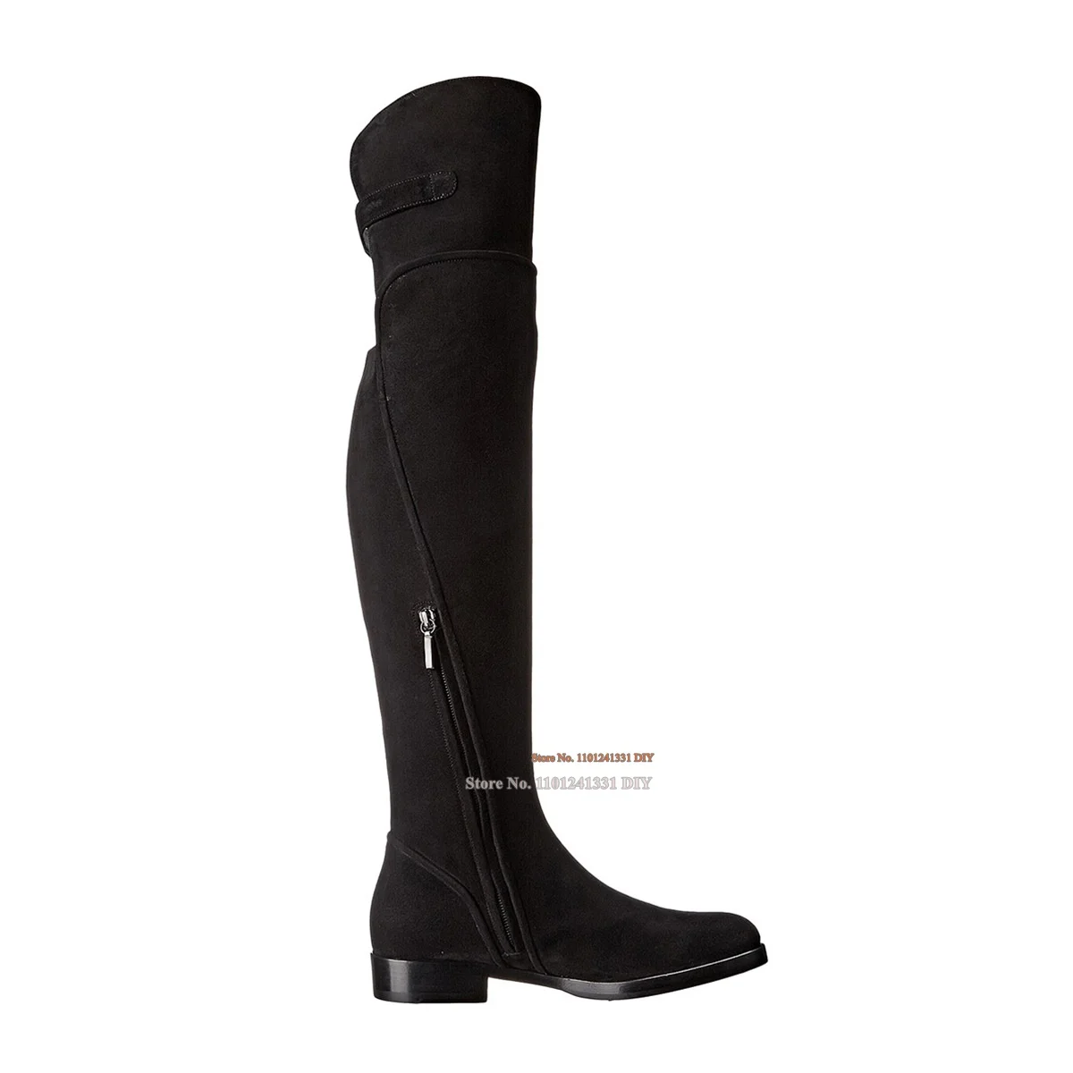 Ladies Black Suede Leather Knee High Boots Original Single Show Side Zipper Hollow Out Buckle Women's Long Boots Shoes 
Ladies Black Suede Leather Knee High Boots Original Single Show Side Zipper Hollow Out Buckle Women's Long Boots Shoes