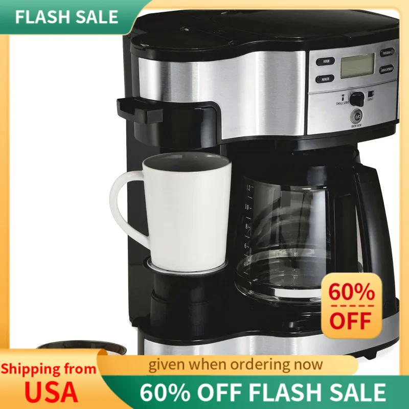 Hamilton Beach 2-Way 12 Cup Programmable Drip Coffee Maker & Single Serve Machine, Glass Carafe, Auto Pause and Pour, Black
Hamilton Beach 2-Way 12 Cup Programmable Drip Coffee Maker & Single Serve Machine, Glass Carafe, Auto Pause and Pour, Black