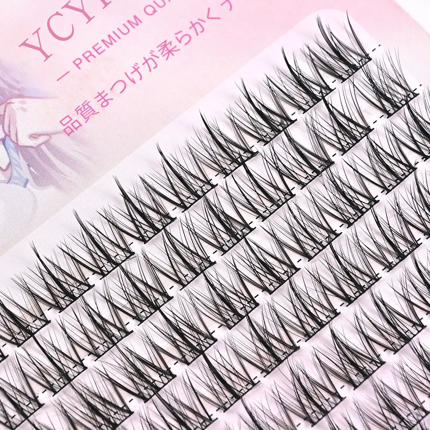 

cluster lashes natural long wispy wholesale manga makeup DIY individual mink false eyelashes extension cat eye