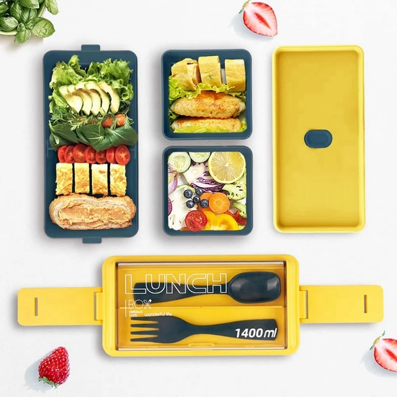 2X Bento Box Kit, 47.35OZ Bento Box Adult Lunch Box, 3 Compartments Bento Lunch Box , Meal Prep Containers Blue
2X Bento Box Kit, 47.35OZ Bento Box Adult Lunch Box, 3 Compartments Bento Lunch Box , Meal Prep Containers Blue