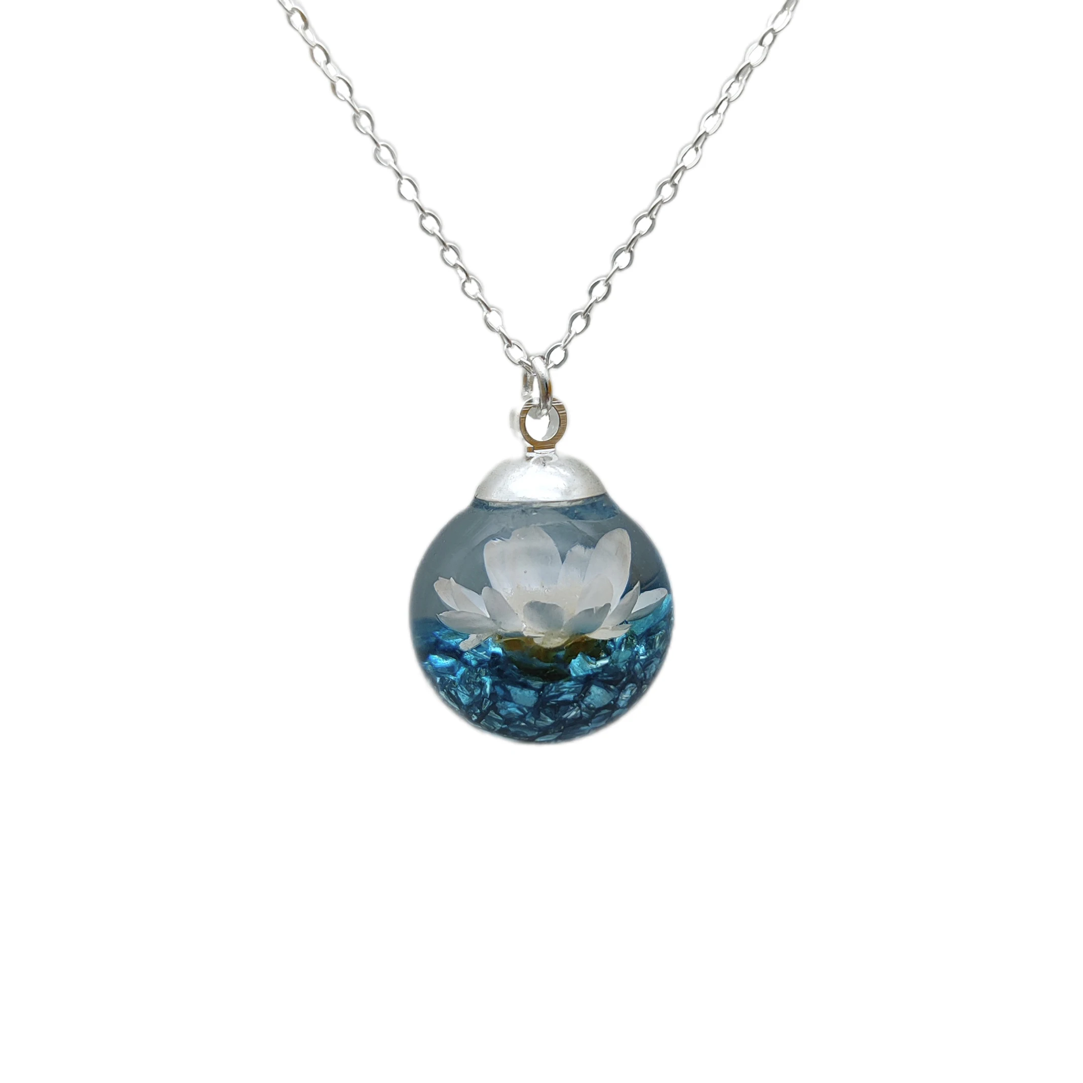 Daisy Blue Treasure Island Mineral Glass Ball Pendant Sterling Silver Color Chain Necklace Women Choker Boho Jewelry Handmade
Daisy Blue Treasure Island Mineral Glass Ball Pendant Sterling Silver Color Chain Necklace Women Choker Boho Jewelry Handmade