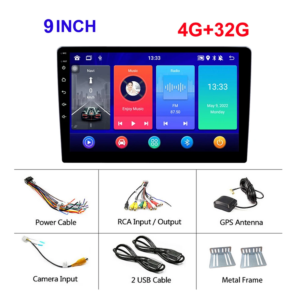 4GB RAM+32G MP5 Player 9Inch Double Din Car Radio Multimedia Video Player Built-in GPS Reception Wifi Funtion Accessories
4GB RAM+32G MP5 Player 9Inch Double Din Car Radio Multimedia Video Player Built-in GPS Reception Wifi Funtion Accessories
