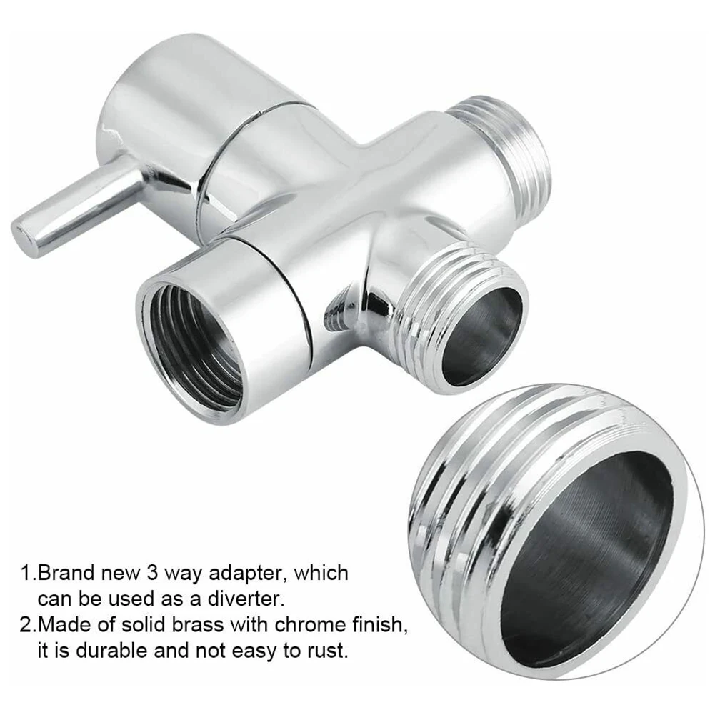 Household Products Diverter Valve Hand-held Sprinkler 3 Way Brass Chrome Converter For Shower Head G1/2in T-adapter
Household Products Diverter Valve Hand-held Sprinkler 3 Way Brass Chrome Converter For Shower Head G1/2in T-adapter