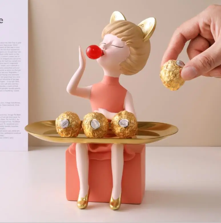 Modern Cute Resin Cat Ears Bubble Girl Storage Tray Ornaments Home Livingroom Desktop Decoration Dining Table Sculpture Crafts
Modern Cute Resin Cat Ears Bubble Girl Storage Tray Ornaments Home Livingroom Desktop Decoration Dining Table Sculpture Crafts