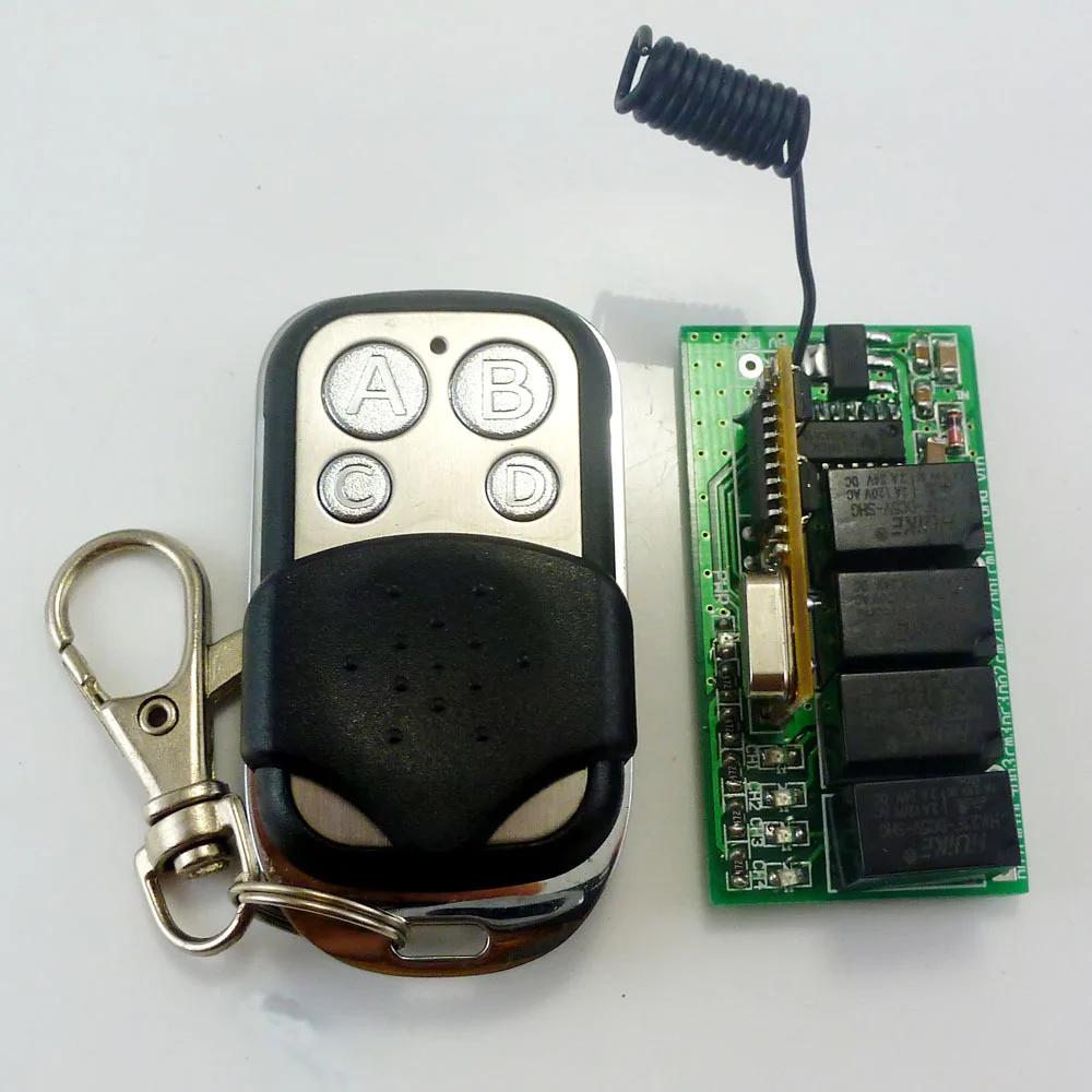 

433M 4 Way Wireless Microcontroller RF Relay Remote Control Switch for Wireless Boat Car Model with 4 Keys EV1527 Remote Control