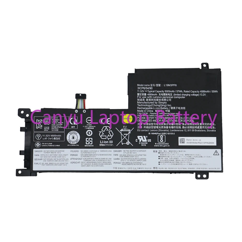Аккумулятор L19M3PF6 для ноутбука Lenovo 5B10W86944 SB10W86952 11,52 в 55 Втч 5000 мАч, новинка
Аккумулятор L19M3PF6 для ноутбука Lenovo 5B10W86944 SB10W86952 11,52 в 55 Втч 5000 мАч, новинка