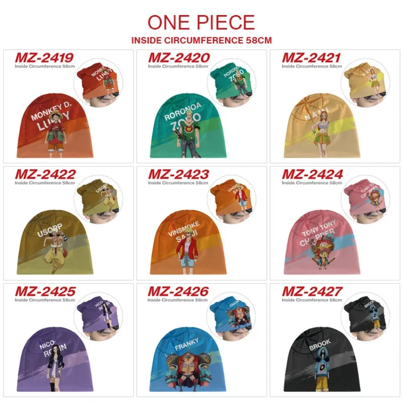 

Cartoon Knitted Hat One Piece Luffy Zoro Nami Usopp Chopper Animation Peripheral Pullover Warm Cotton Hat Couple Birthday Gift