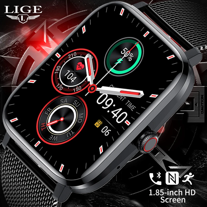 LIGE NFC Men Smartwatch Bluetooth Call IP68 Waterproof Heart Rate Sleep Monitoring Custom Dial 1.85'' IPS Full Touch Smart Watch
LIGE NFC Men Smartwatch Bluetooth Call IP68 Waterproof Heart Rate Sleep Monitoring Custom Dial 1.85'' IPS Full Touch Smart Watch