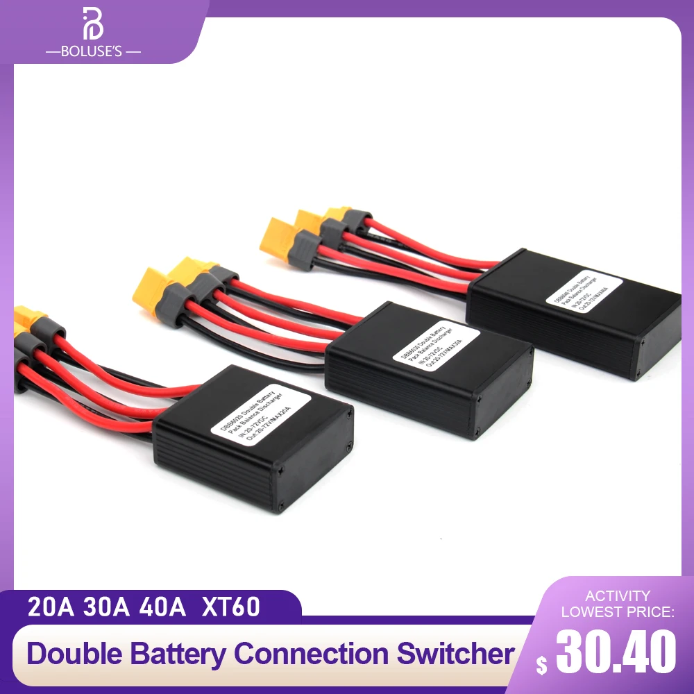 Electric Bicycle Double Battery Module 20A 30A 40A Connection XT60 Dual Battery Parallel Module 20V-72V DC
Electric Bicycle Double Battery Module 20A 30A 40A Connection XT60 Dual Battery Parallel Module 20V-72V DC