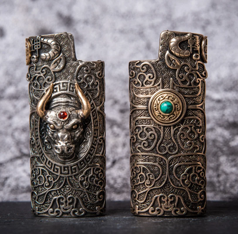 

Тибетская серебряная зажигалка, чехол для зажигалки Bic J5 BicJ5, зажигалка, чехол