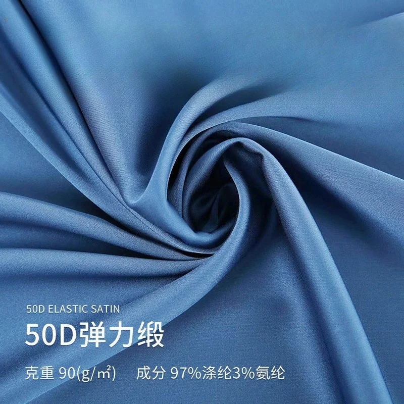 

50d High Density Stretch Silk-like Satin Chiffon Fabric Fashion Pajamas Skirts Lining