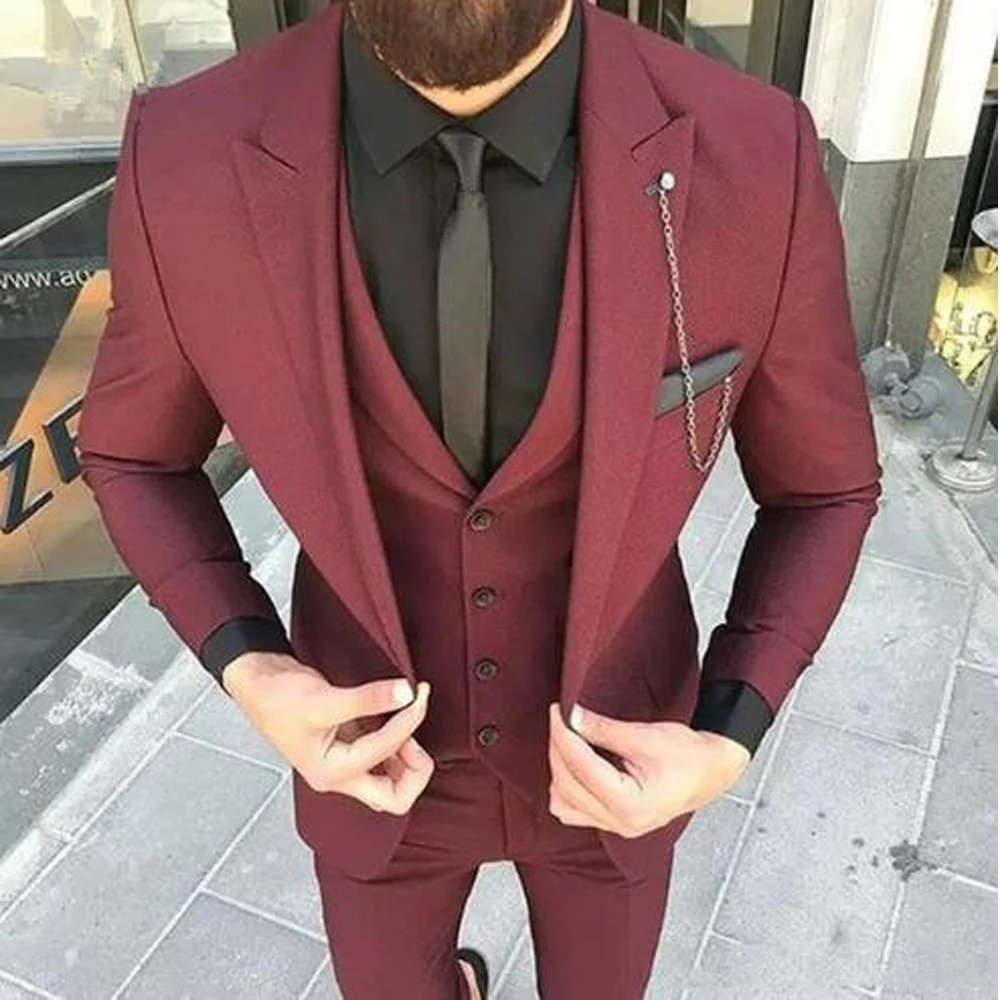 Men's Suits Slim Fit Jacket Vest Pants 3 Pieces Peak Lapel Wedding Formal Groom Blazer Tuxedos Terno Wear Business
Men's Suits Slim Fit Jacket Vest Pants 3 Pieces Peak Lapel Wedding Formal Groom Blazer Tuxedos Terno Wear Business