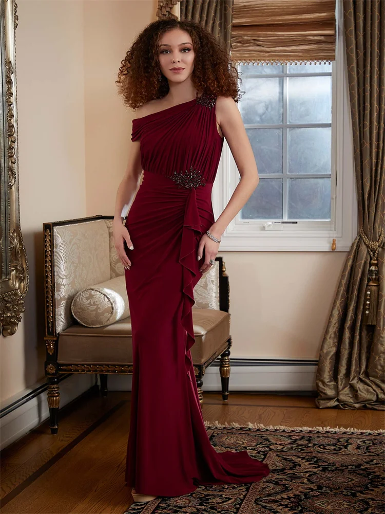 New Arrival Asymmetric One Shoulder Neckline Ruched Bodice Sheath Evening Dress Elegant Delicate Ruffle Detail Gowns For Women
New Arrival Asymmetric One Shoulder Neckline Ruched Bodice Sheath Evening Dress Elegant Delicate Ruffle Detail Gowns For Women