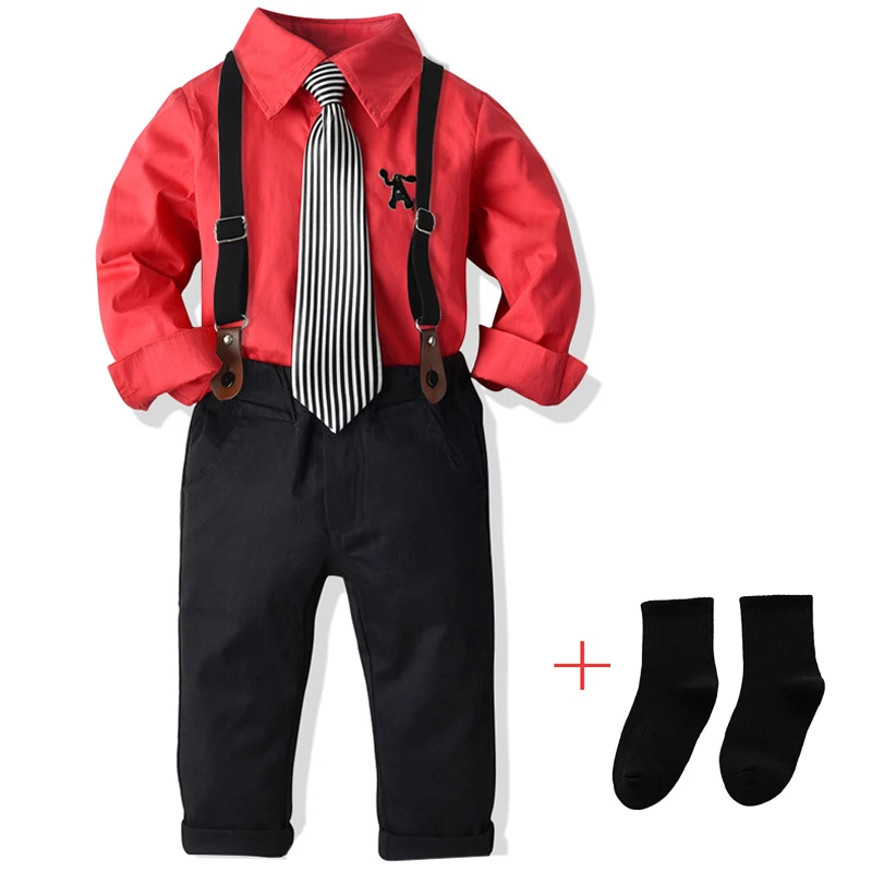Baby Boys Clothes Suits Spring Autumn Kids Boys Long Sleeve Tie Shirt Trousers Socks 5Pcs Sets Fashion Gentleman Clothing Outfit
Baby Boys Clothes Suits Spring Autumn Kids Boys Long Sleeve Tie Shirt Trousers Socks 5Pcs Sets Fashion Gentleman Clothing Outfit
