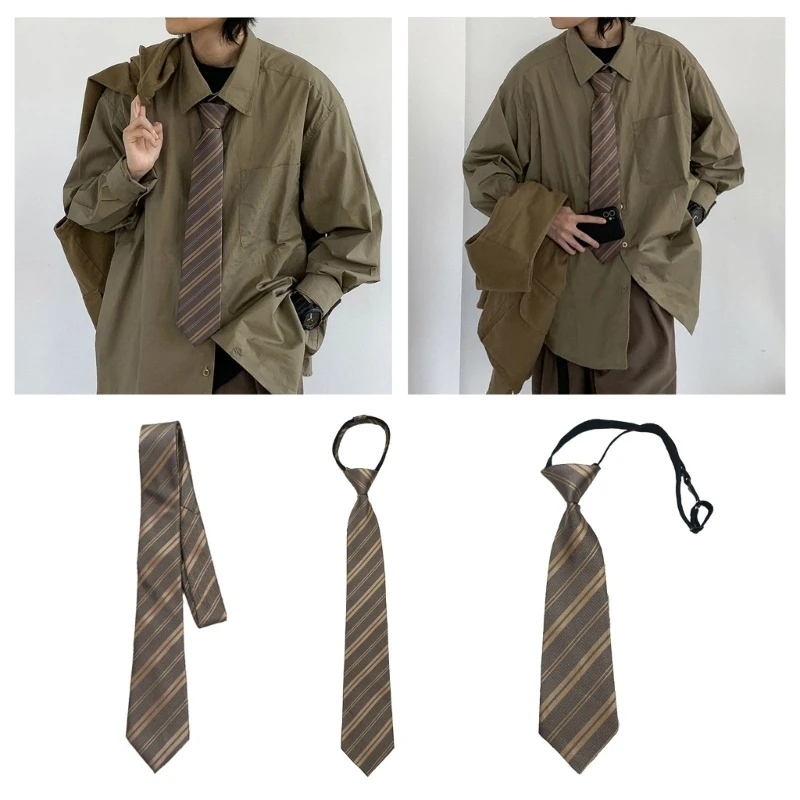 Галстук мужской/женский регулируемый, рубашка в стиле ретро, широкая школьная форма, шелковистый, в полоску, цвет шампанского, повседневный костюм, для школьников 
Галстук мужской/женский регулируемый, рубашка в стиле ретро, широкая школьная форма, шелковистый, в полоску, цвет шампанского, повседневный костюм, для школьников