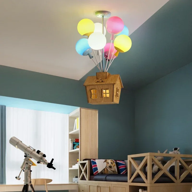 

Современные креативные подвесные светильники для детской комнаты, Мультяшные люстры для летающего дома, украшение для гостиной, атмосферные потолочные светильники