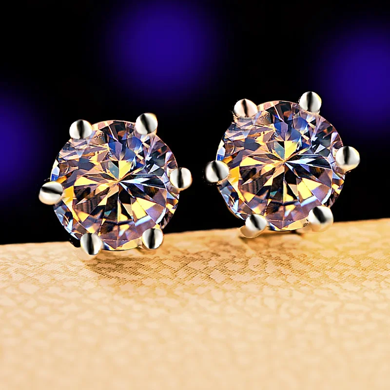 Selling Classic Versatile D-color Moissanite Stud Earrings Women's Lace Six-claw Sterling Silver Aretes De Plata Ley 925 Mujer
Selling Classic Versatile D-color Moissanite Stud Earrings Women's Lace Six-claw Sterling Silver Aretes De Plata Ley 925 Mujer
