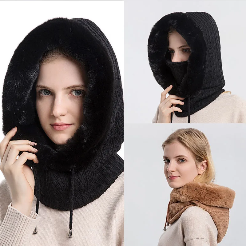Women's Hat Winter New Outdoor Fur Head Hood Cold-proof Ski Cap Warm Neck Scarf Mask All-in-one Pullover Beanie for Women
Women's Hat Winter New Outdoor Fur Head Hood Cold-proof Ski Cap Warm Neck Scarf Mask All-in-one Pullover Beanie for Women